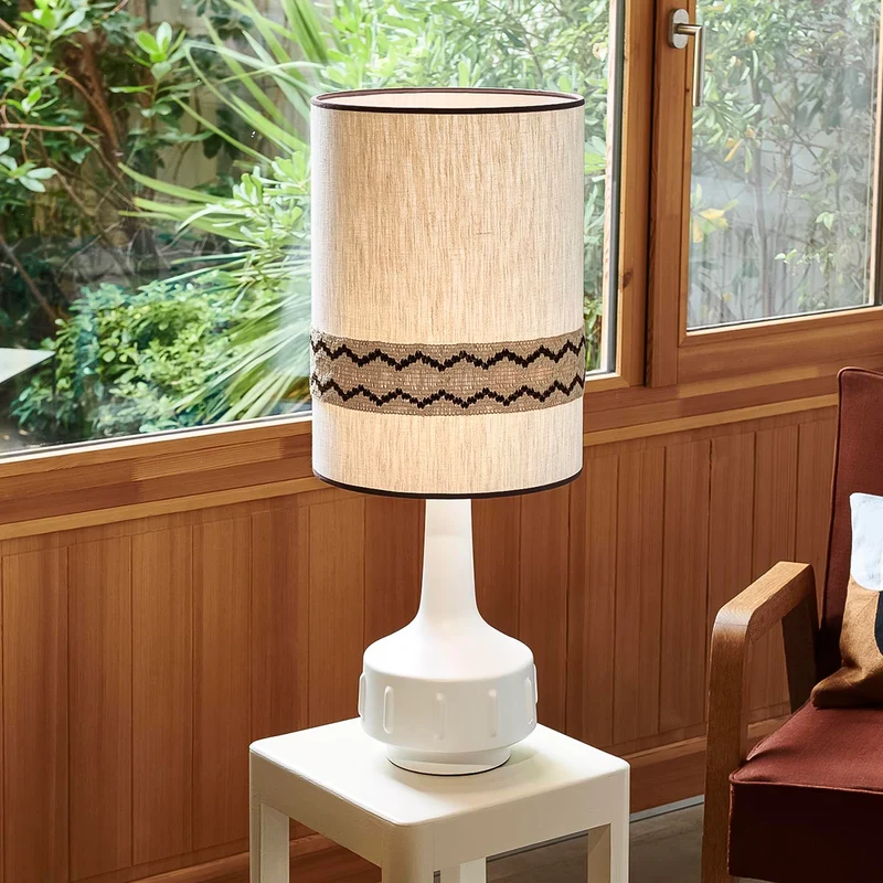 LAMPE À POSER JIMMY - BLANC/RUSTIC