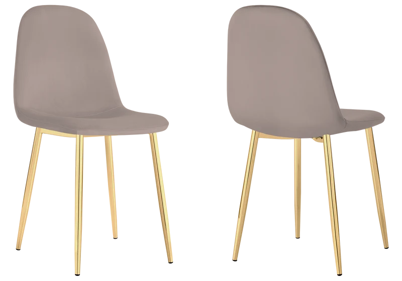 Chaises scandinaves en velours taupe - Gina x6