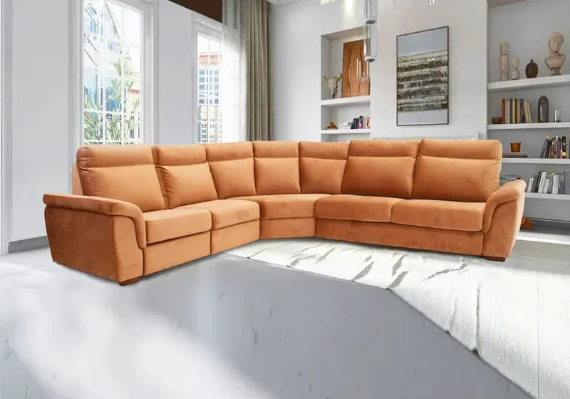 Canapé d'angle relax modulable en tissu microfibre - Zina