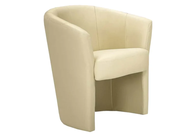 Fauteuil cabriolet en cuir crème - Antoine
