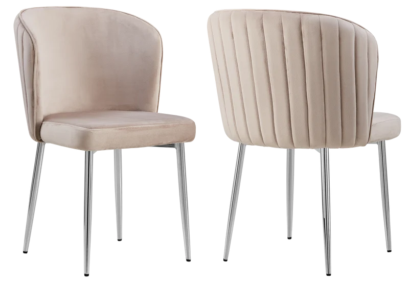 Chaise de salle à manger design en velours moka - Diva x4