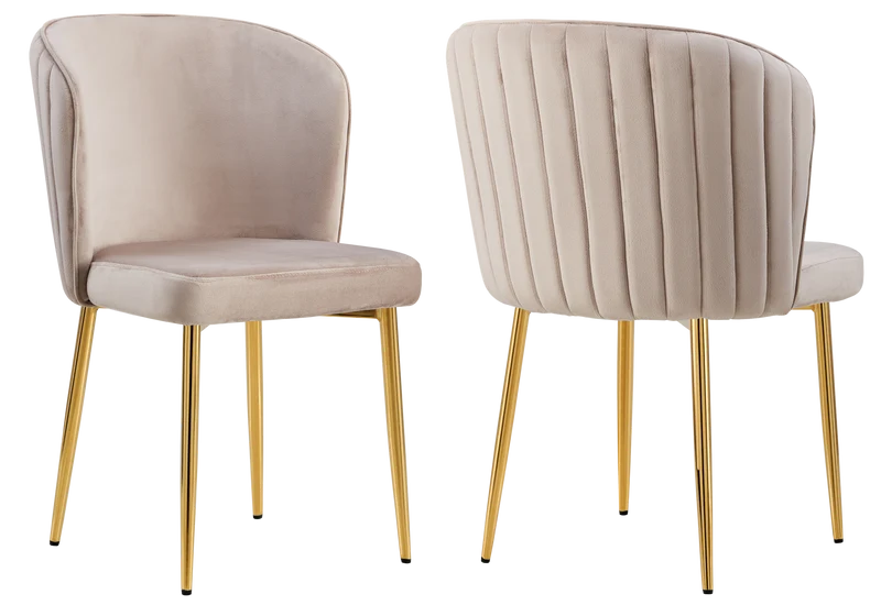 Chaise de salle à manger design en velours moka - Diva x4