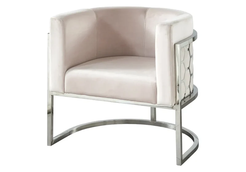 Fauteuil design chromé beige - Alvo