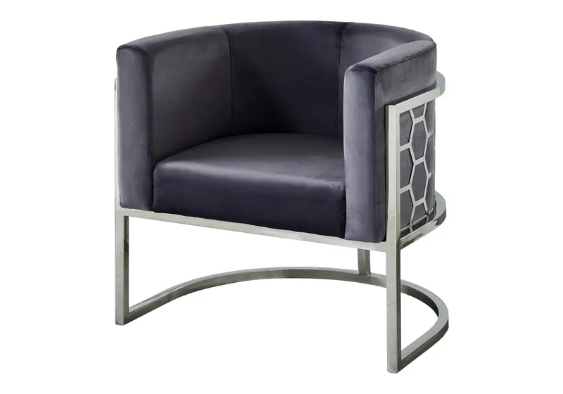 Fauteuil design chromé anthracite - Alvo
