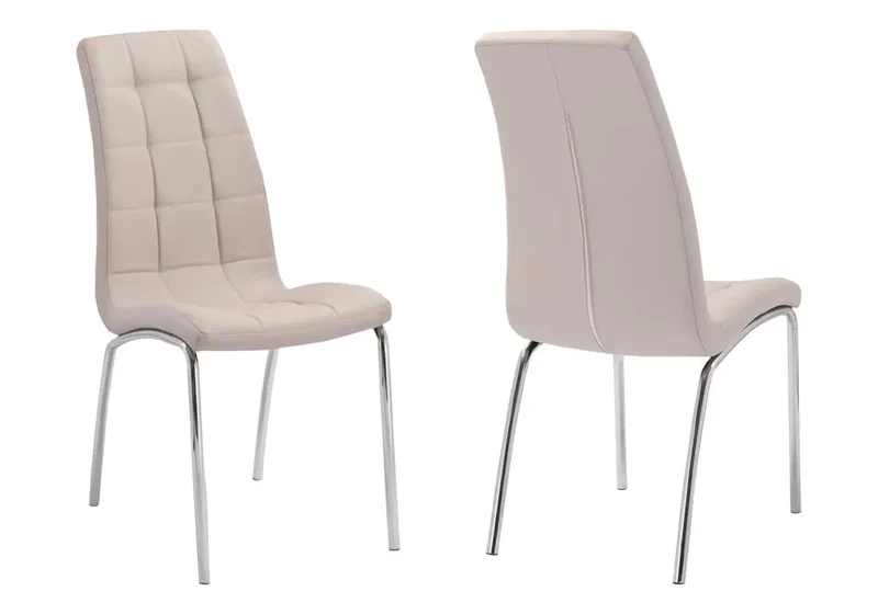 Chaises en simili taupe capitonnées - Dea x6