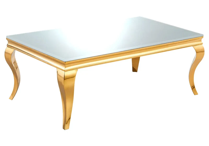 Table basse rectangulaire miroir or - Neo