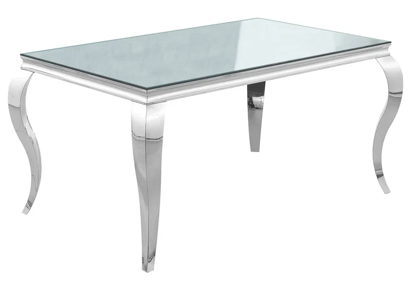 Table à manger rectangulaire miroir argent - Neo