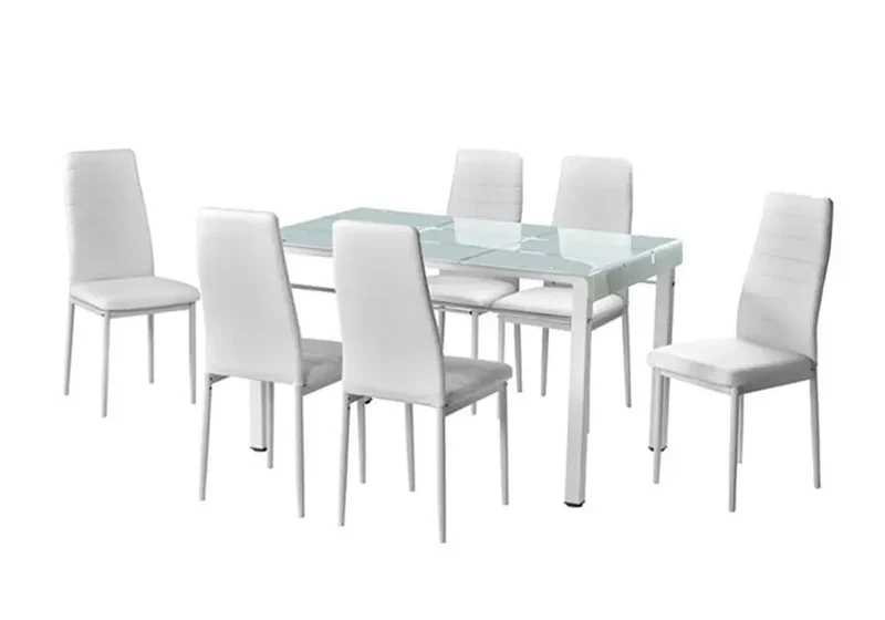 Table repas 6 chaises blanches - Tao