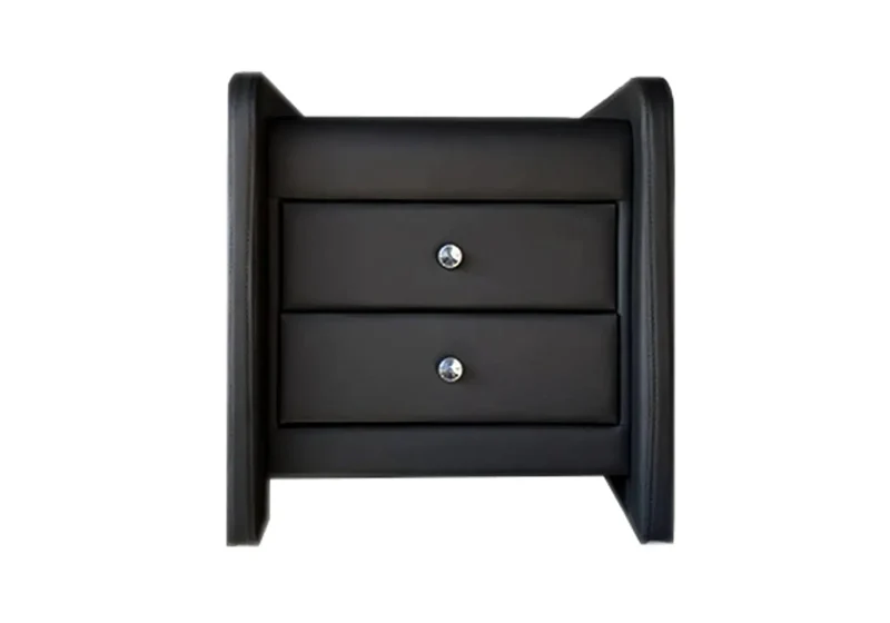 Table chevet design simili noir - Soft