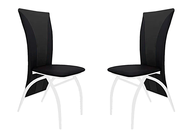 Lot 6 chaises chromé simili noir - Ivo