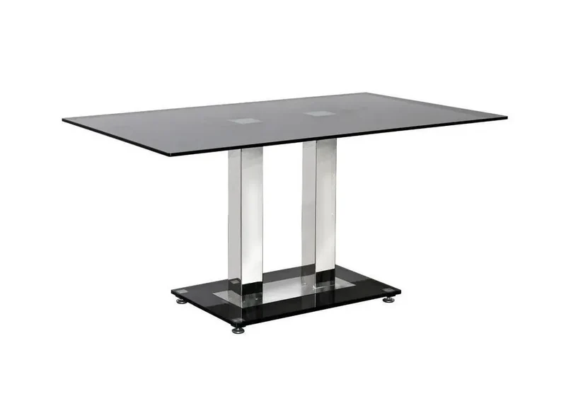 Table repas chromé verre trempé - Flat