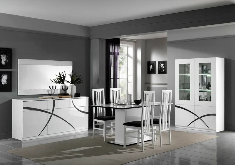 Salle à manger laqué blanc MILANO