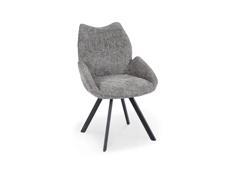 Chaise pivotante avec accoudoirs en tissu gris TALIA