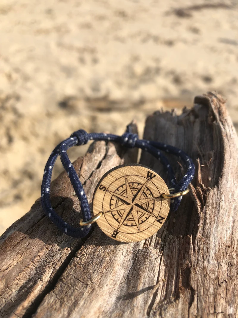 Bracelet Rose des vents en bois