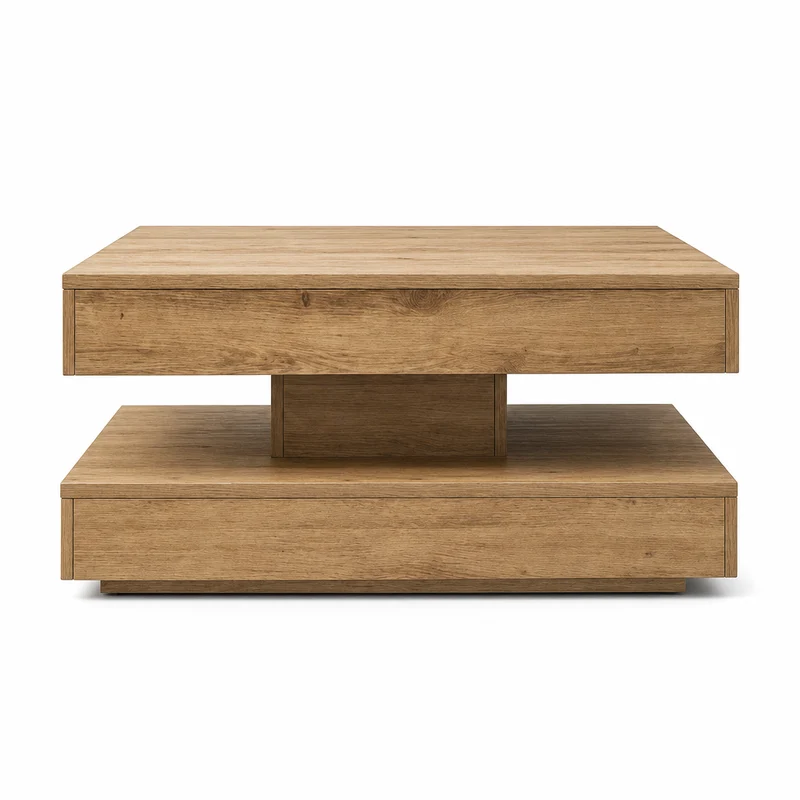 Table basse rotative en chêne Sonoma