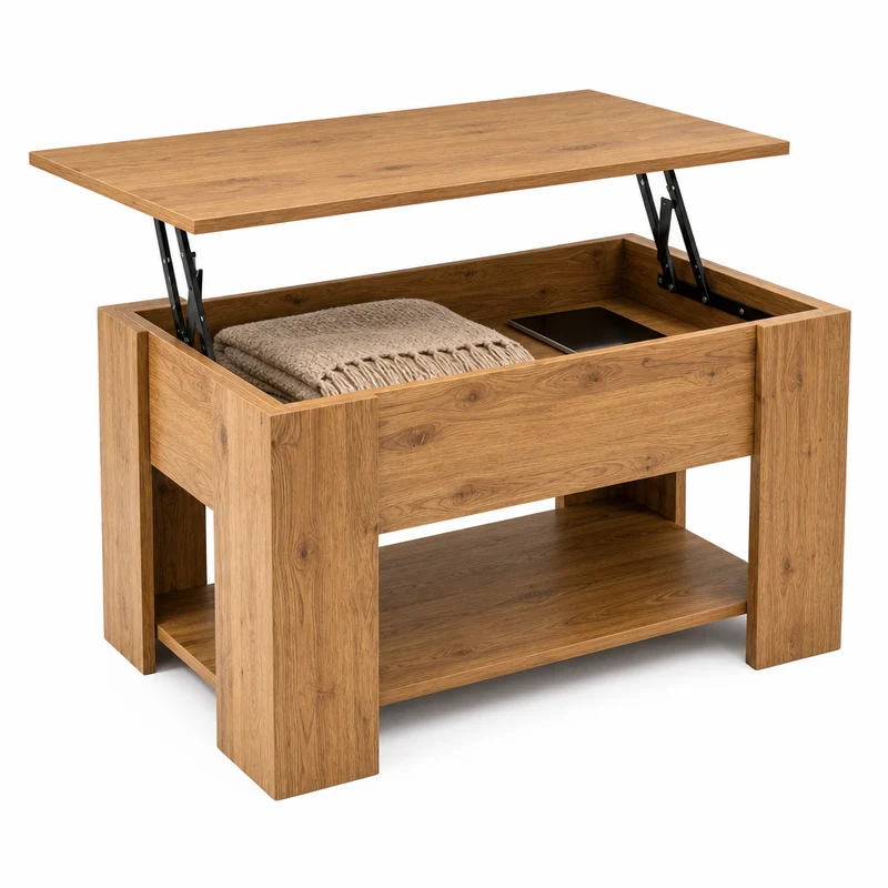 Table basse relevable en bois Elian