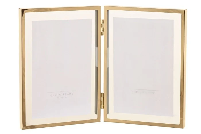 Cadre photo double Doré