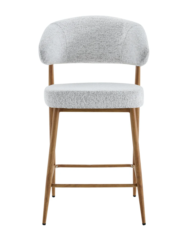 Chaise haute tabouret de bar en tissu anti tache, 55x52,5xH95CM - LUCIA (hauteur assise - 64cm)