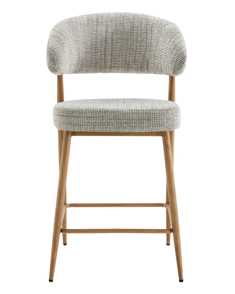 Chaise haute tabouret de bar en tissu anti tache, 55x52,5xH95CM - LUCIA (hauteur assise - 64cm)