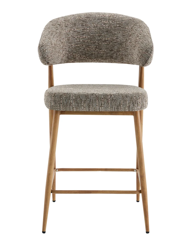 Chaise haute tabouret de bar en tissu anti tache, 55x52,5xH95CM - LUCIA (hauteur assise - 64cm)