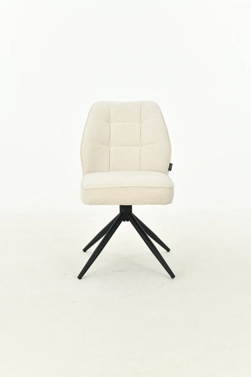 Chaise pivotante en tissu anti tâche Emilia , 48x63xH84CM pieds métalique