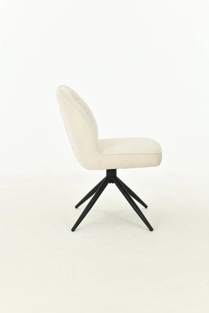 Chaise pivotante en tissu anti tâche Emilia , 48x63xH84CM pieds métalique