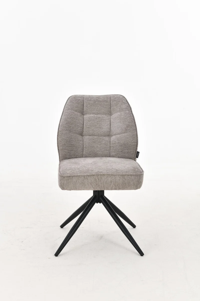 Chaise pivotante en tissu anti tâche Emilia , 48x63xH84CM pieds métalique