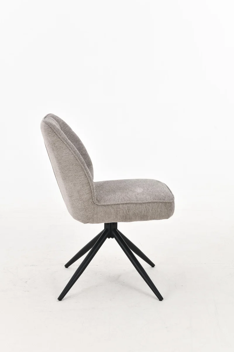 Chaise pivotante en tissu anti tâche Emilia , 48x63xH84CM pieds métalique