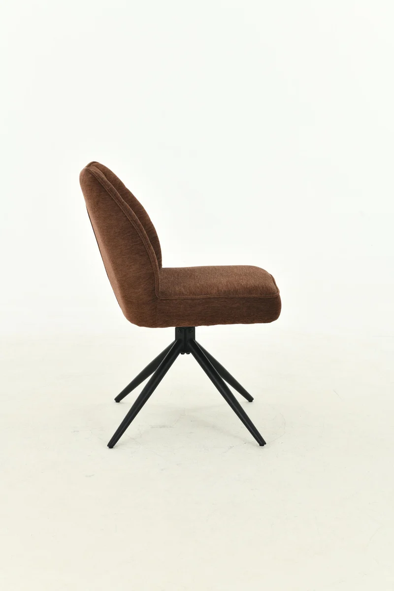 Chaise pivotante en tissu anti tâche Emilia , 48x63xH84CM pieds métalique