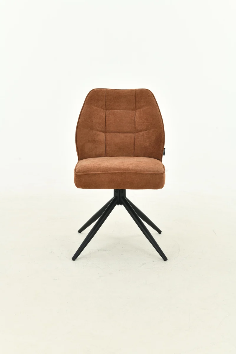 Chaise pivotante en tissu anti tâche Emilia , 48x63xH84CM pieds métalique