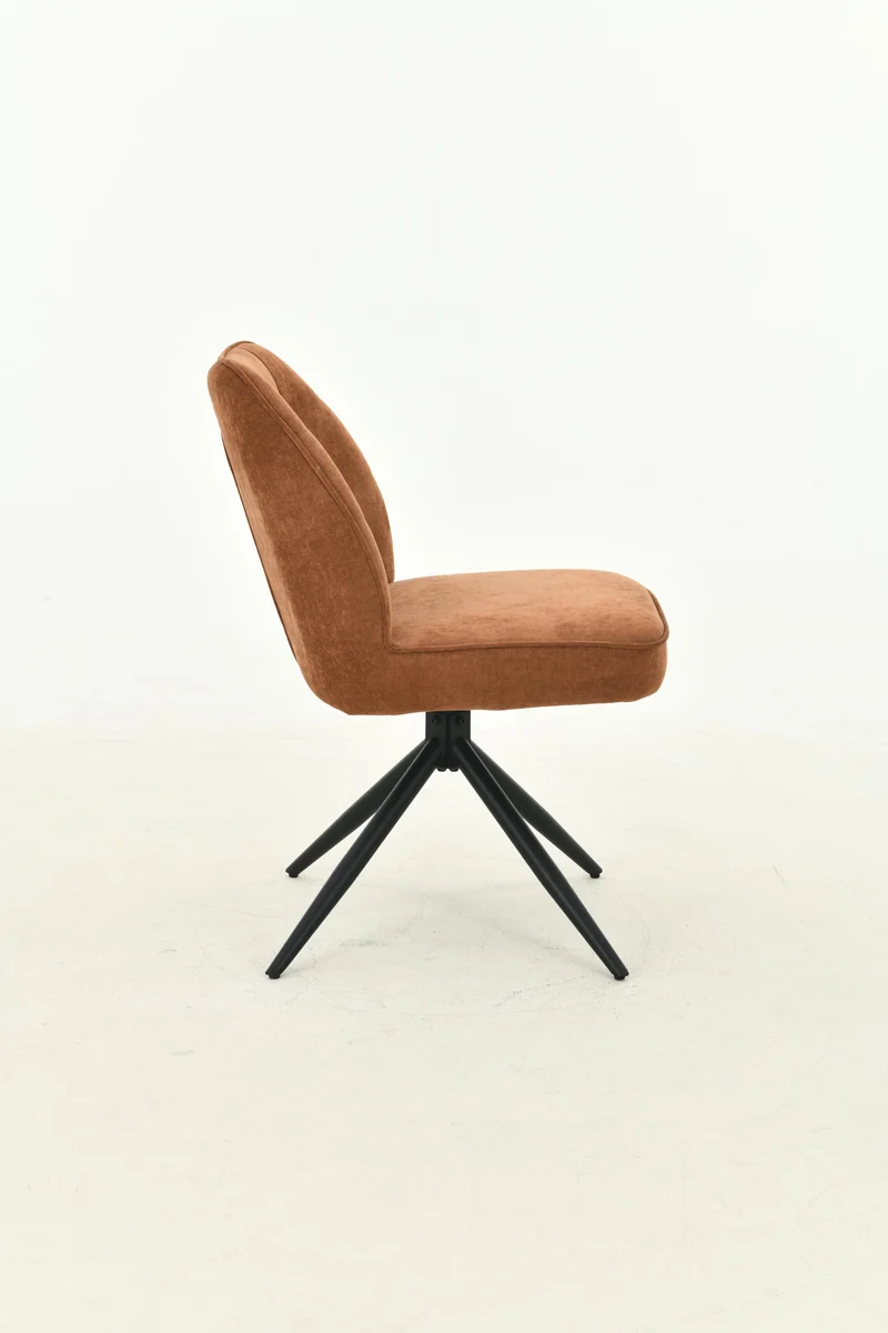 Chaise pivotante en tissu anti tâche Emilia , 48x63xH84CM pieds métalique