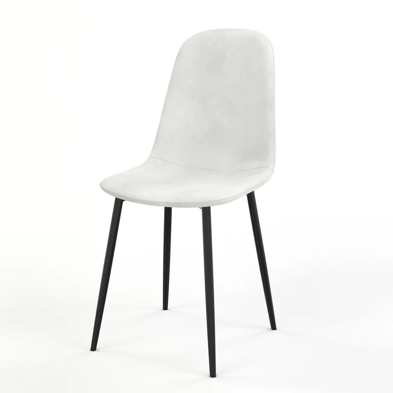 Chaise KLARY style scandinave en velours, pieds noirs