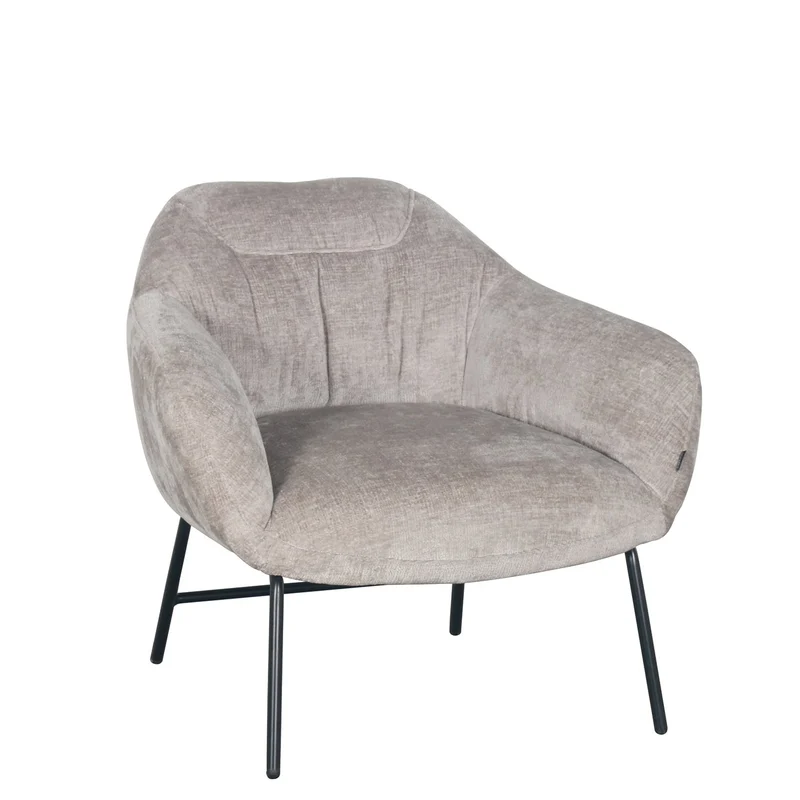 Fauteuil en tissu et pieds métal - JOY