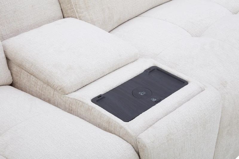Canapé d'angle en tissu anti tache avec 3 relax, 344x311CM - CLEO