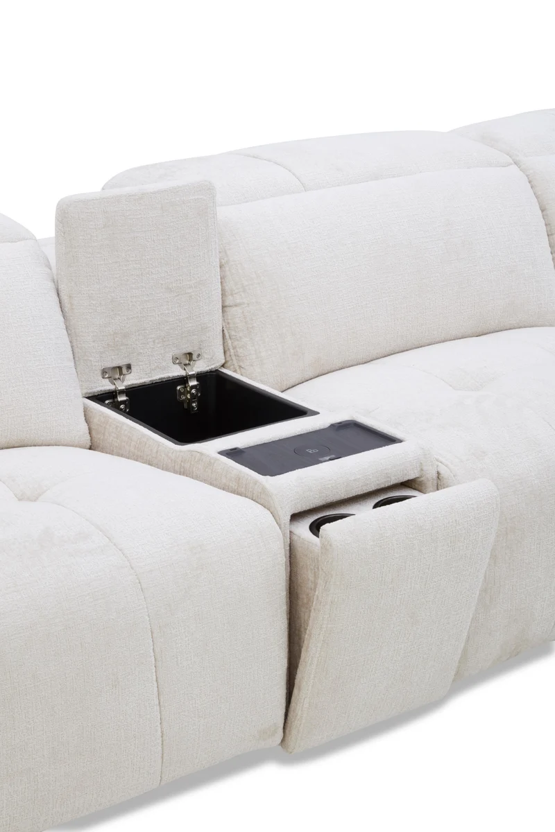 Canapé d'angle en tissu anti tache avec 3 relax, 344x311CM - CLEO