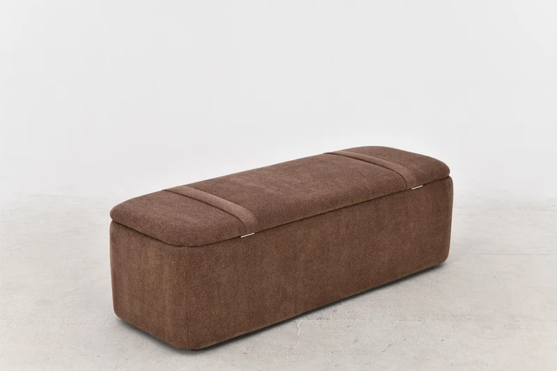 Banc de dressing pouf en tissu anti tache, 123x46xH45CM Emilio