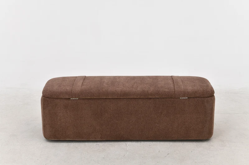 Banc de dressing pouf en tissu anti tache, 123x46xH45CM Emilio