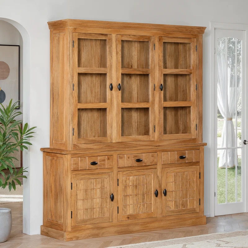 Vaisselier en bois de manguier, H220CM - MARIA