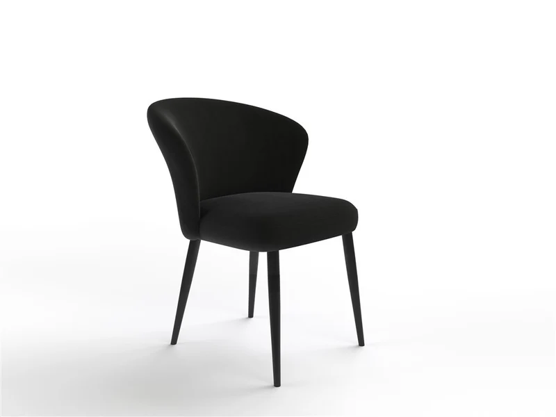 Chaise en tissu velouré, 60x59,5xH80 cm - NINA