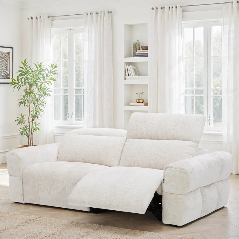 Canapé relax en tissu anti tache, 215x110xH78/105CM - CLEO