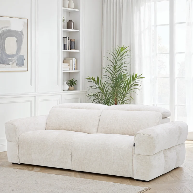 Canapé relax en tissu anti tache, 215x110xH78/105CM - CLEO