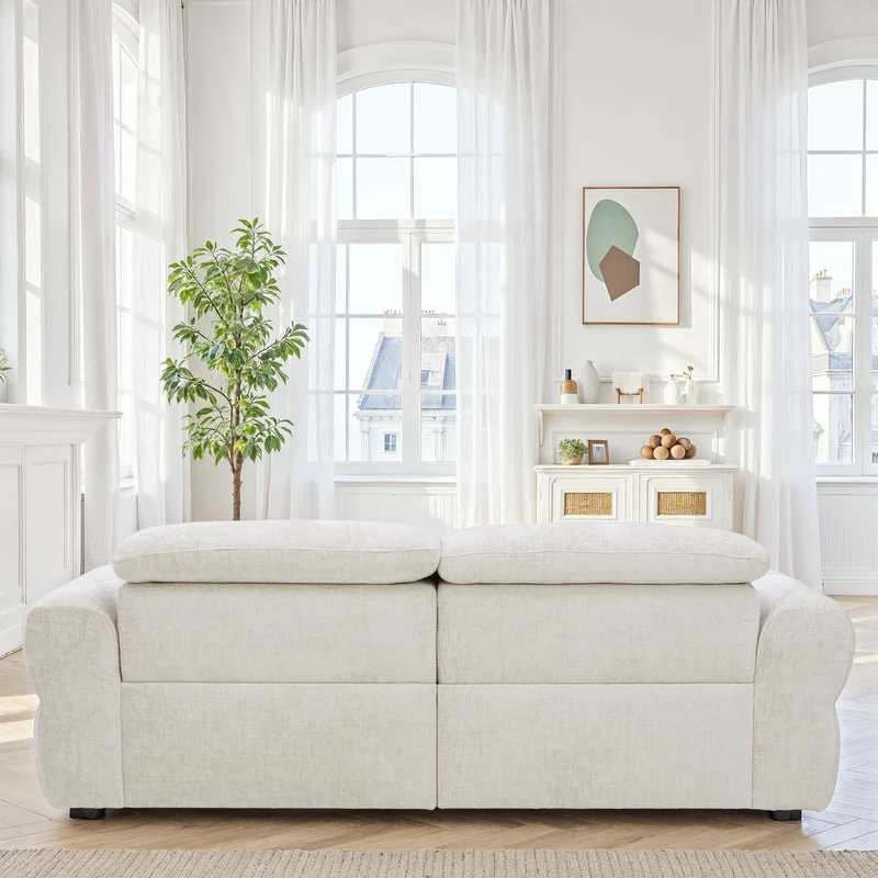 Canapé relax en tissu anti tache, 215x110xH78/105CM - CLEO