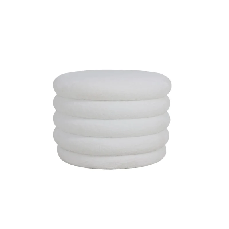 Pouf en tissu anti tache, D59xH40CM - RHEA