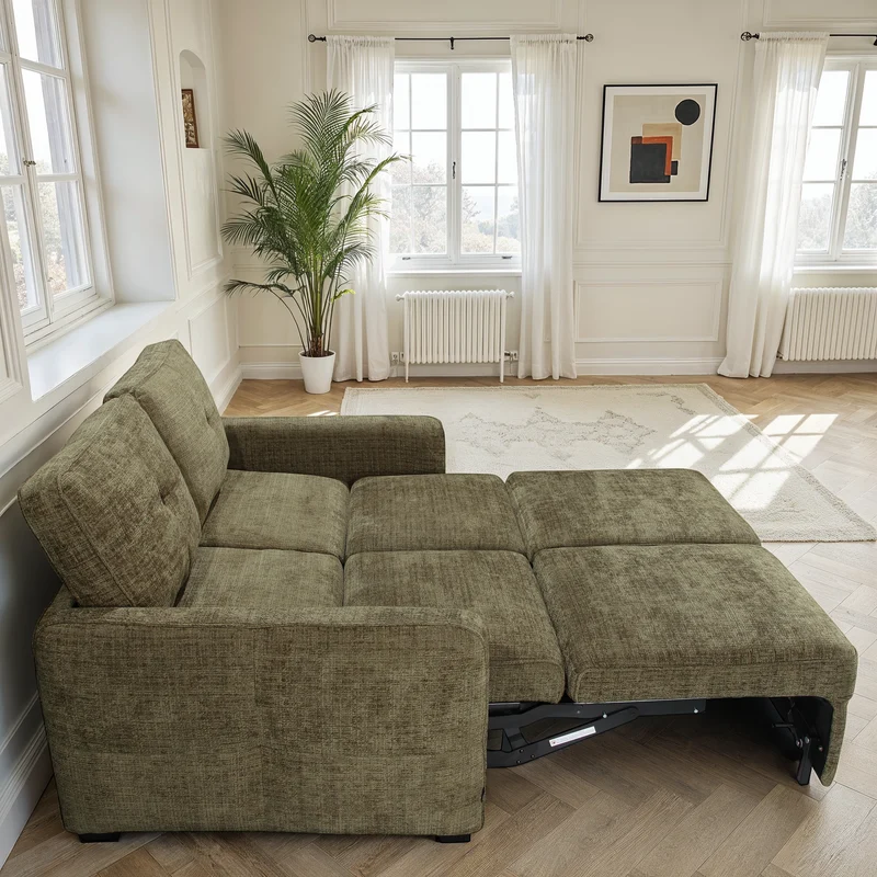 Canapé lit clic-clac convertible en tissu anti tache, 171x105xH95CM - GIANNA
