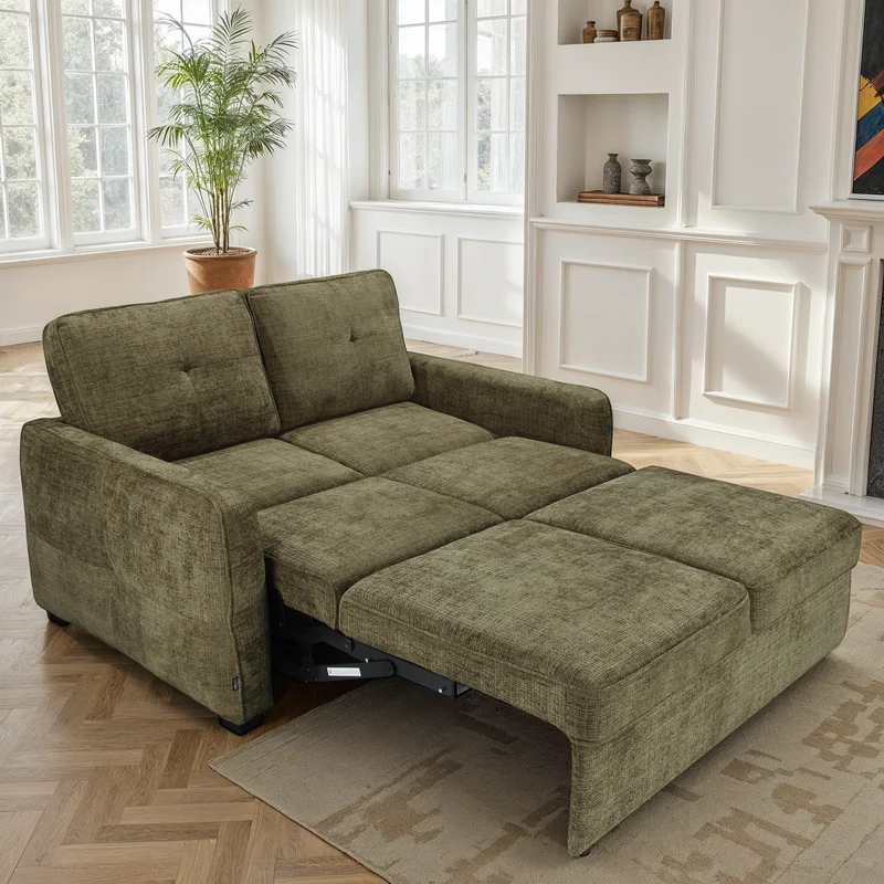 Canapé lit clic-clac convertible en tissu anti tache, 171x105xH95CM - GIANNA