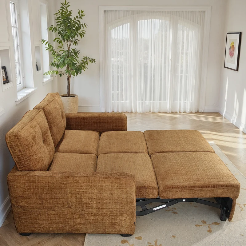 Canapé lit clic-clac convertible en tissu anti tache, 171x105xH95CM - GIANNA