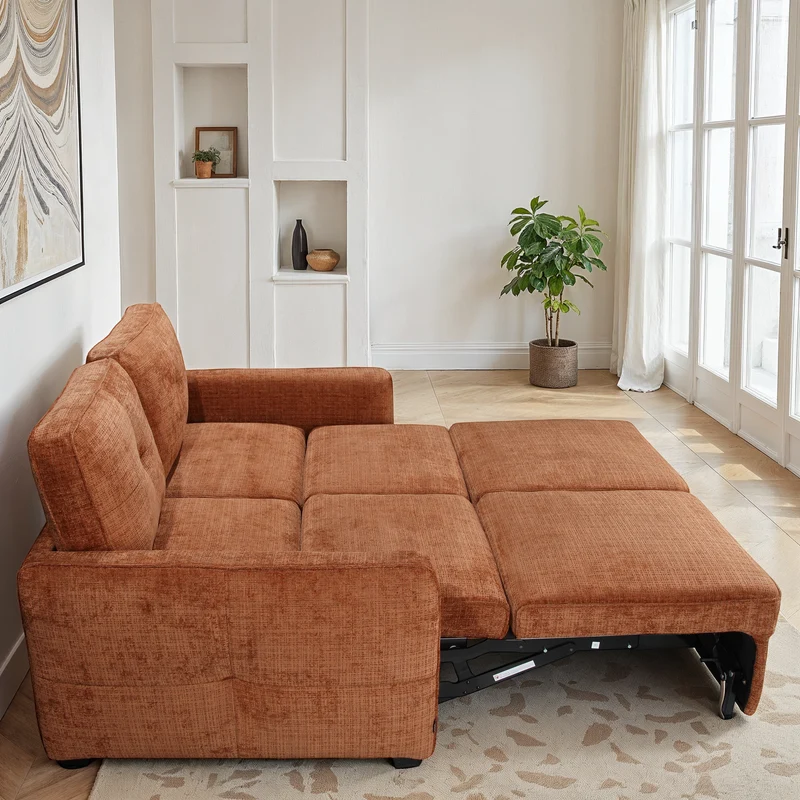 Canapé lit clic-clac convertible en tissu anti tache, 171x105xH95CM - GIANNA