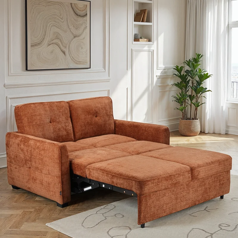 Canapé lit clic-clac convertible en tissu anti tache, 171x105xH95CM - GIANNA