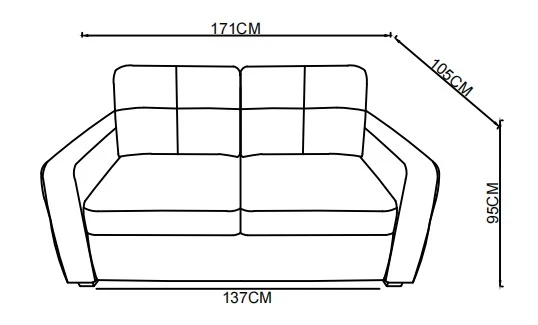 Canapé lit clic-clac convertible en tissu anti tache, 171x105xH95CM - GIANNA