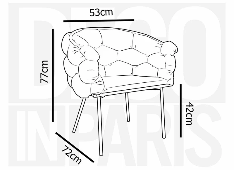 Table à manger 6 personnes ELMA + Lot de 6 chaises en velours taupe CHARLOTTE
